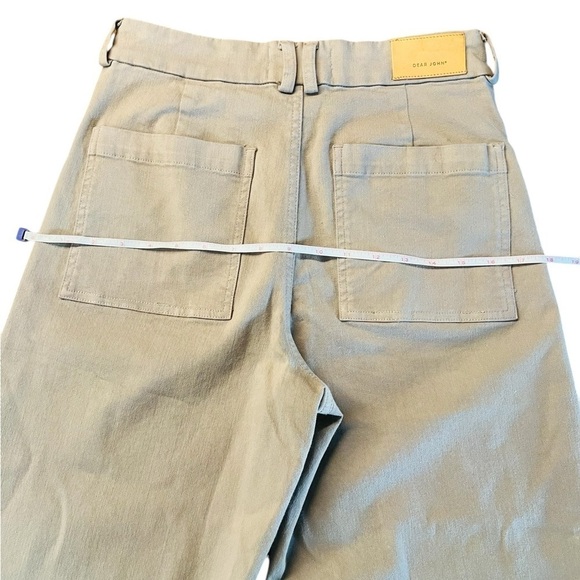 DEAR JOHN WOMEN’S OMBRE CROP WIDE LEG DENIM JEANS SIZE 27 TAN WHITE - Picture 6 of 7
